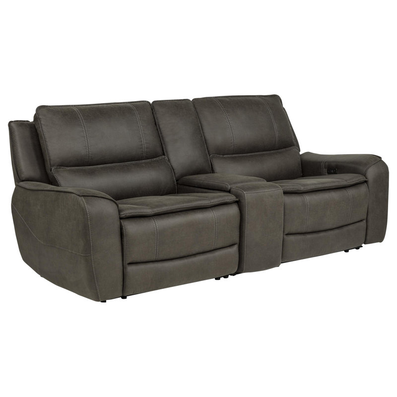 Norlina Upholstered 92.5 " Microfiber / Microsuede Loveseat Power Reclining