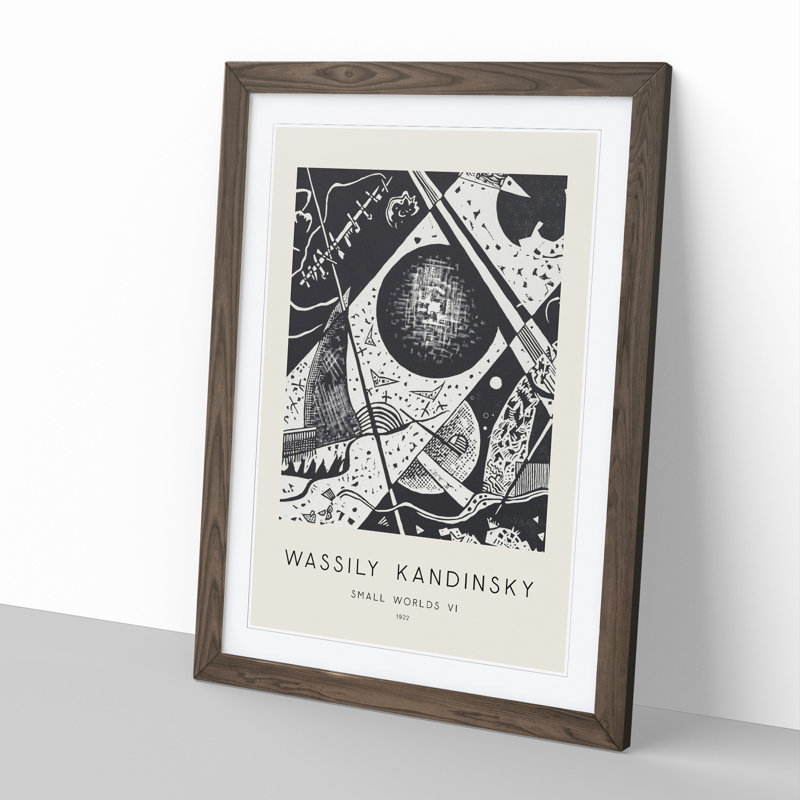 Small Worlds VI by Wassily Kandinsky - Picture Frame Painting, Walnut, 65cm H x 48cm W x 2cm D