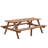 8 Person Brown Wooden Picnic Table, Outdoor Camping Dining Table With 2 Seats, Garden, DIY With 2 Built-In Benches, 2220Lb Capacity-931690621