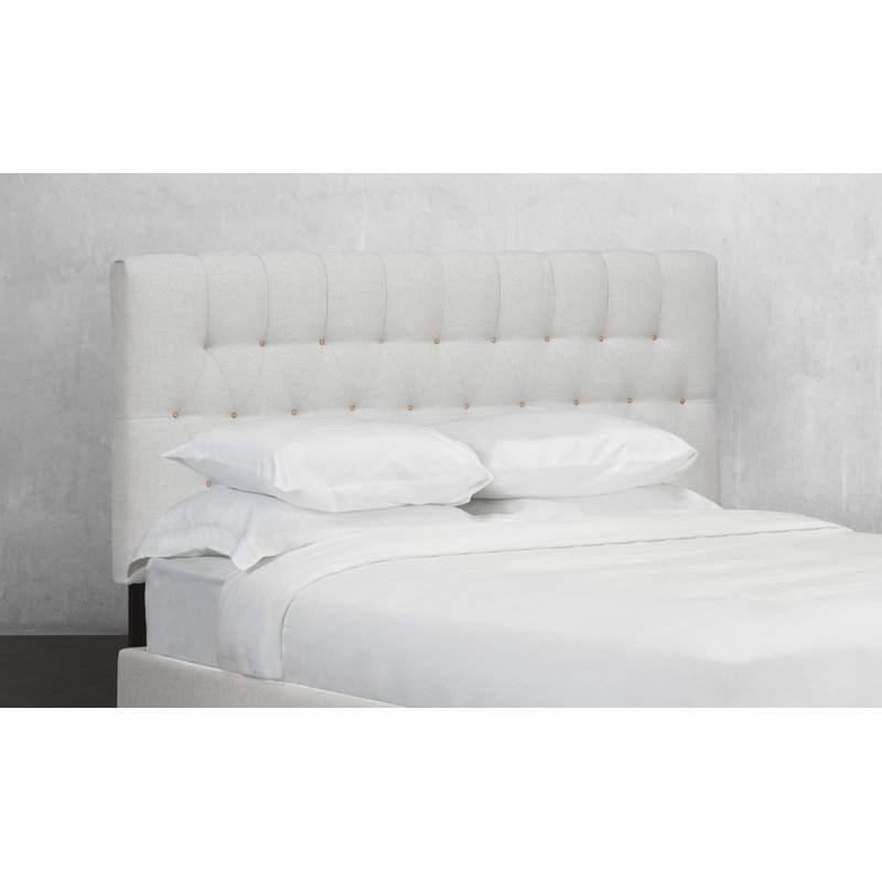 Tête de lit tapissier Davis, Lin - Blanc cassé, Double