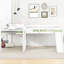 Lit mezzanine simple en L avec glissade, blanc - lit pour chambre à coucher amusant et pratique, option-130040723