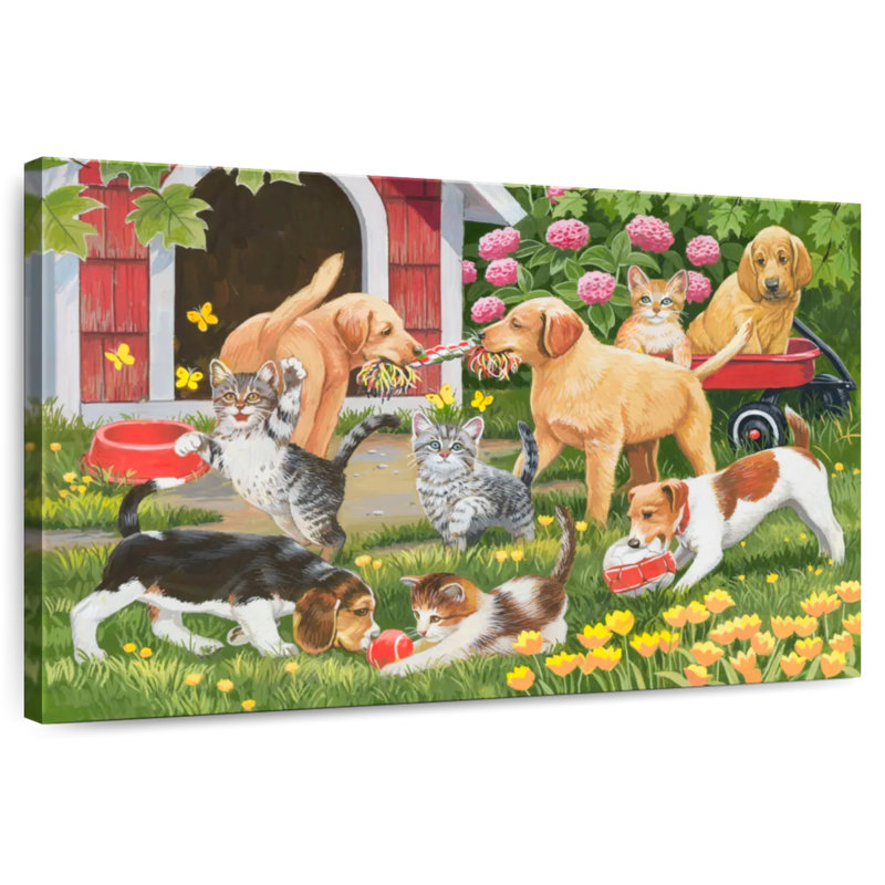 Crowle Puppies And Kittens Spring And Summer Theme, 30" H x 45" W