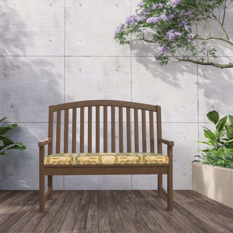 Indoor/Outdoor Bench Loveseat Cushion, Blue/Brown/Green/Yellow/Tan