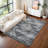 Vintage Floral 10x13 Area Rug Washable Area Rug Stain Resistant Carpet Touch Folding Floor Cover for Bedroom Apartment Living RoomDark Grey-1418477299-1418477300