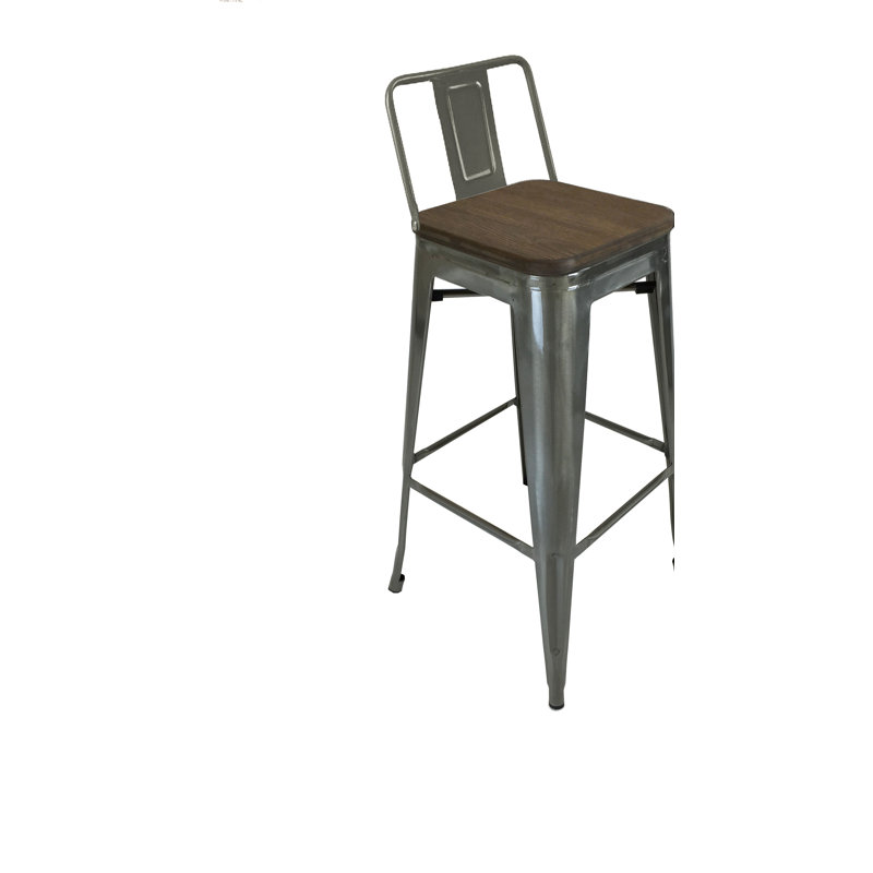 Tabouret de bar et de comptoir en bois massif Gaikwad, Naturel, Tabouret de bar (siège d'une hauteur de 30 po)