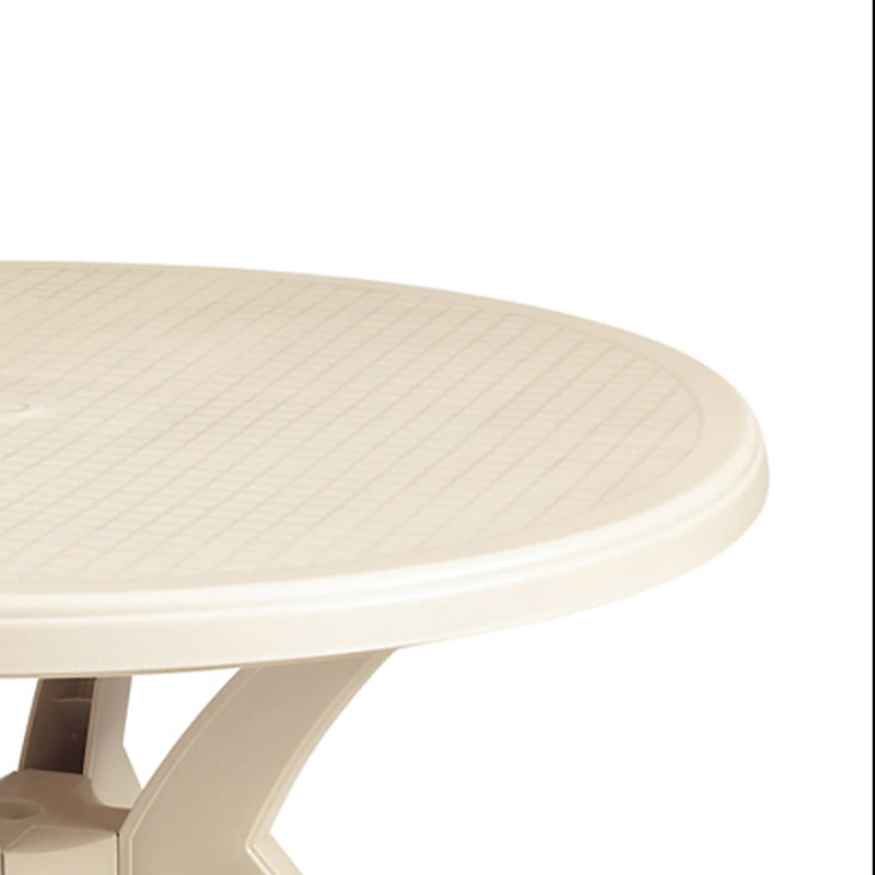 Grosfillex Ibiza Resin 46" Round Pedestal Table, Sandstone