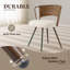 Ensemble de 4 chaises de salle à manger rembourrées en rotin avec dossier tissé, pieds en métal et pieds réglables pour la cuisine et la salle à manger-614252918
