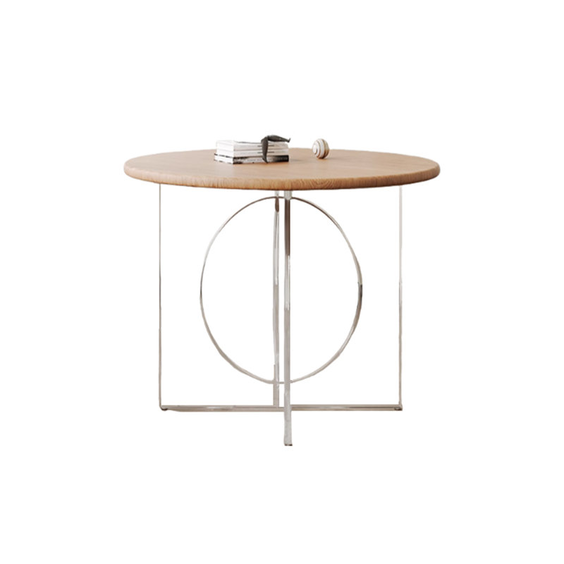 Table ronde en bois de frêne avec pieds en acrylique table ronde, H 29,52 po x L 39,37 po x l 39,37 po