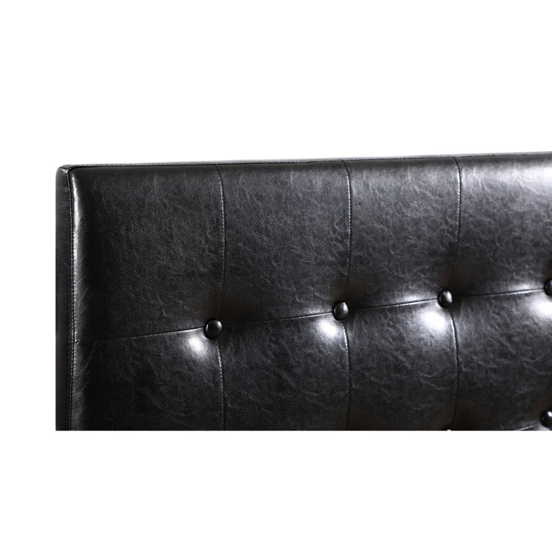 Élégant rembourrage en mousse pour tête de chambre à coucher - 53 pouces de hauteur, 78 de largeur, matériaux, noir, pu, assemblage à assembler