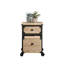 Piédestal de bureau recyclé naturel + beige - glissières en métal lisses pour la douceur du tiroir, pouvant accueillir des dossiers de format lettre, mobilité mobile, style brun industriel, plateau supérieur spacieux,