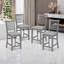 Set Of 4 Solid Wood Counter Height Dining Chairs With Padded Seat, Ladder Backrest & Non-Slip Feet