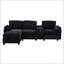 Canapé en velours côtelé de type L uni avec motif segmenté 4 places, porte-gobelet, port USB, boîte de rangement, console mobile et repose-pieds de style UNI-278951993