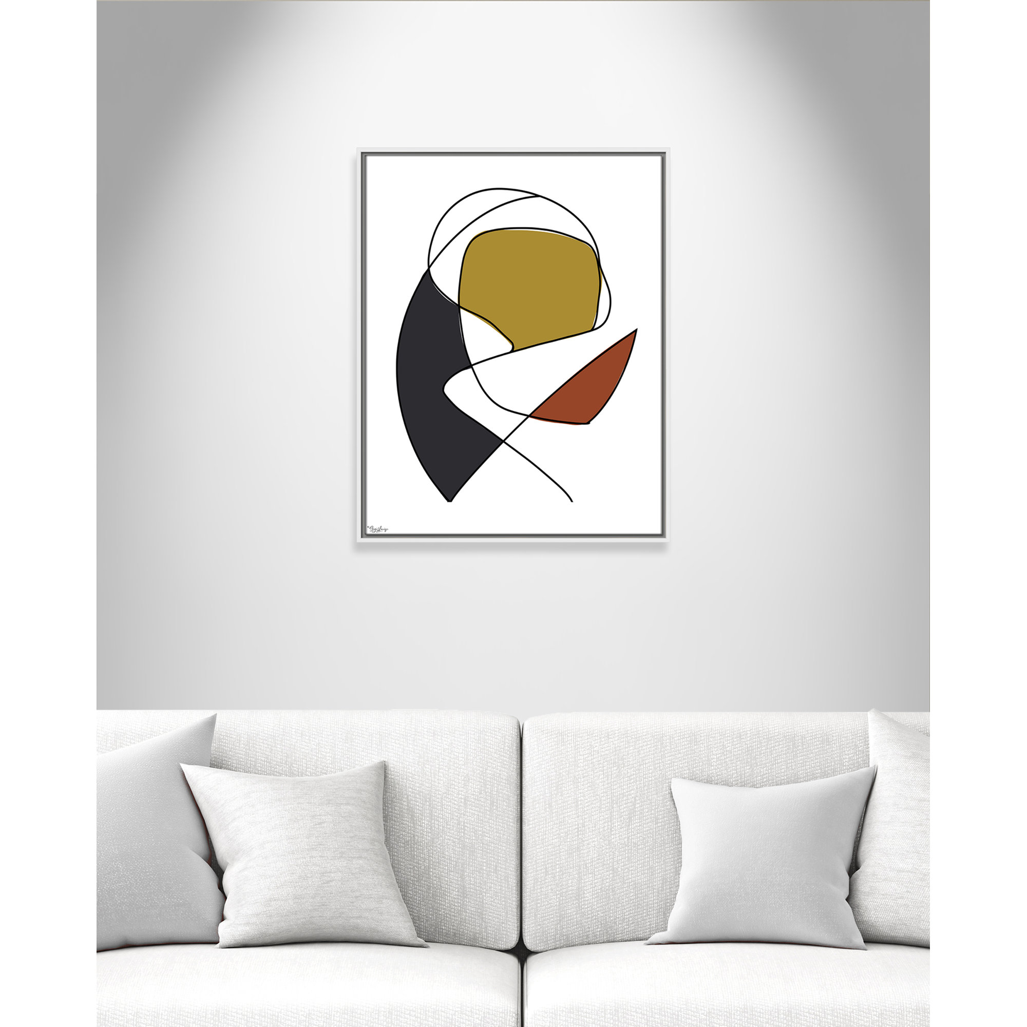 Abstract Tribeca 3, White, 29.5" H x 23.5" W x 2" D