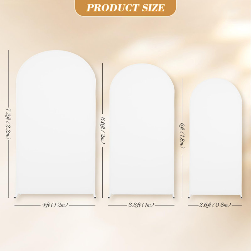 Ensemble de 3 housses pour arche de mariage, double élasthanne avec fermeture à glissière, housses décoratives pour fêtes, fêtes et banquets
