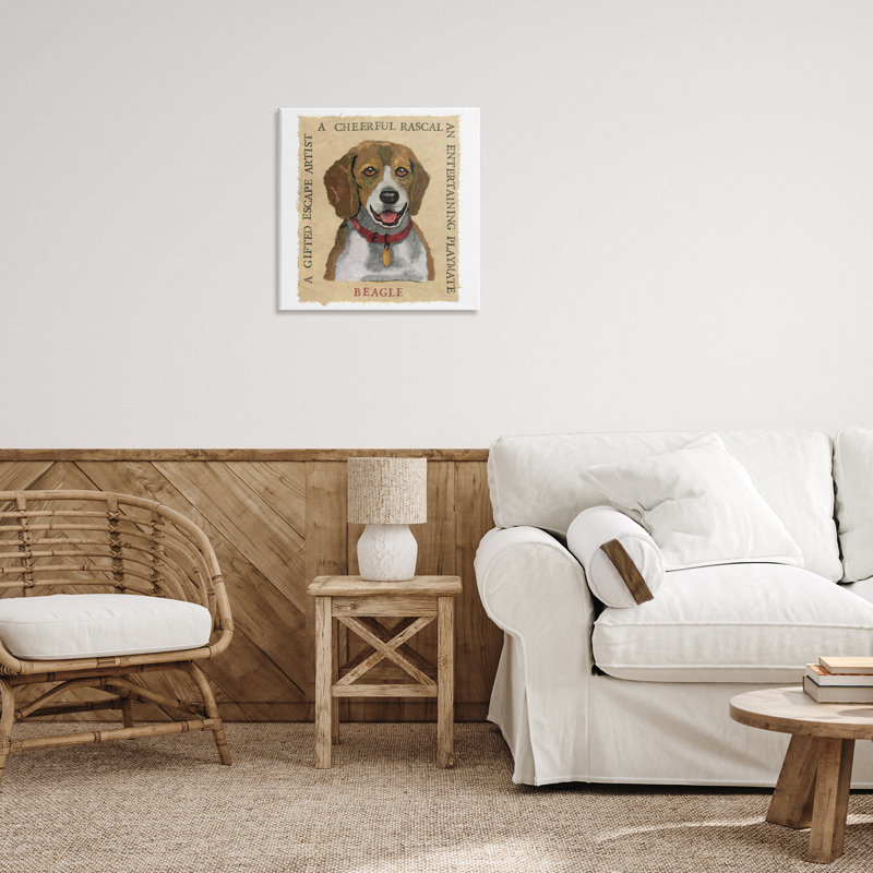"Fun Beagle Pet", art mural sur toile par Nancy Overton, H 24 po x l 24 po