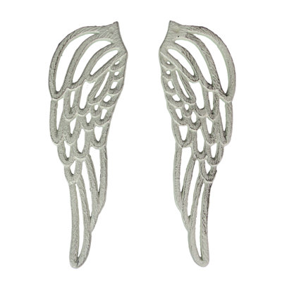 Ensemble de 2 sculptures murales en forme d'ailes d'ange en fonte rustique à finition dorée antique - l 3,75 po x P 0,25 po x H 11,5 po chacune