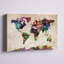 «Urban Watercolor World Map», toile beige encadrée-22590796