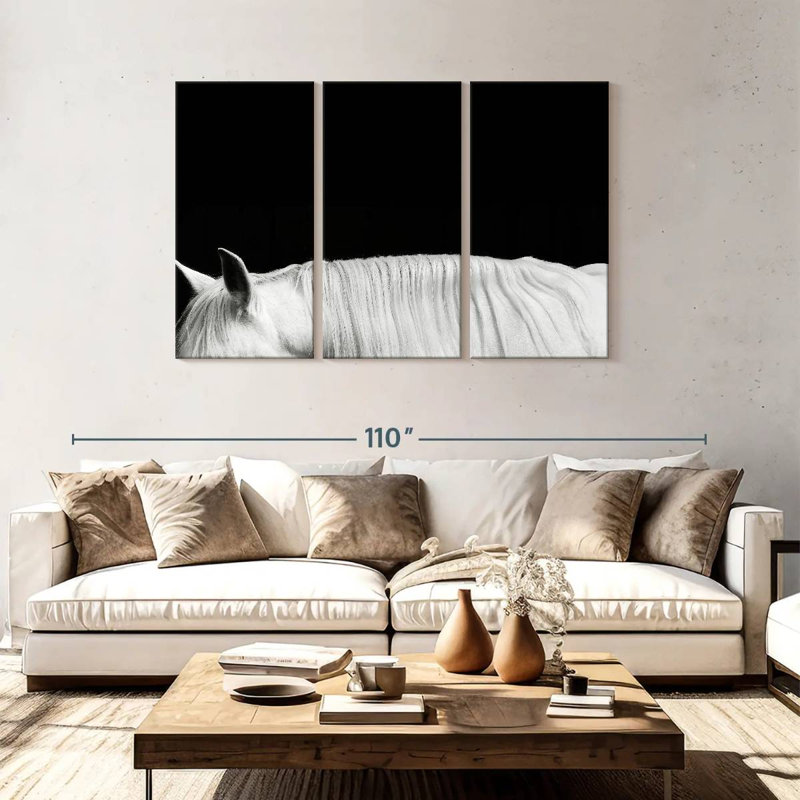 Brampt White On Black II, 48" H x 74" W