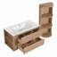 Meuble-lavabo mural 36 po avec lavabo et support de rangement 36 po, tiroir à fermeture en douceur