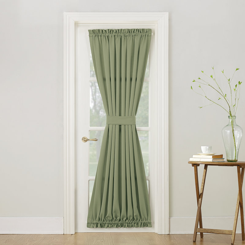 Thermal Energy Saving Rod Pocket Door Curtain Panel - Basics by Wayfair™, Sage Green