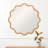 Wavy Round Mirror With Scalloped Wooden Frame