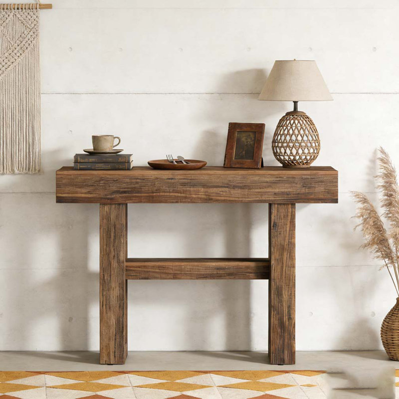 Entryway Table,Storage Console Table, Rustic Brown