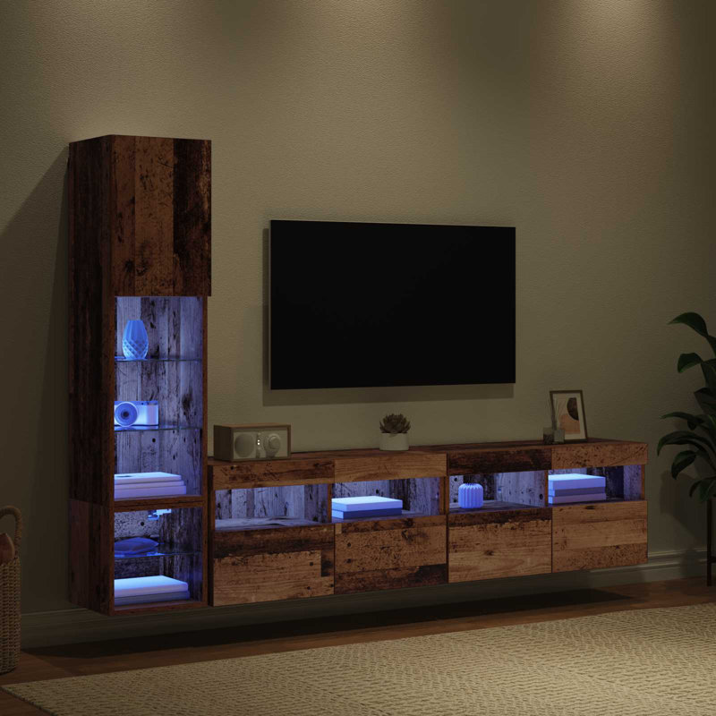 Unfinished Entertainment Centre for TVs up to 65", Old Wood