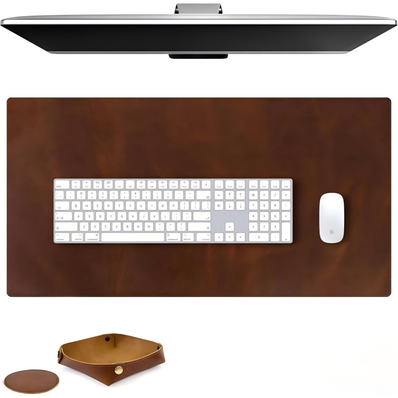 Ensemble de tapis de bureau en cuir véritable 32x16