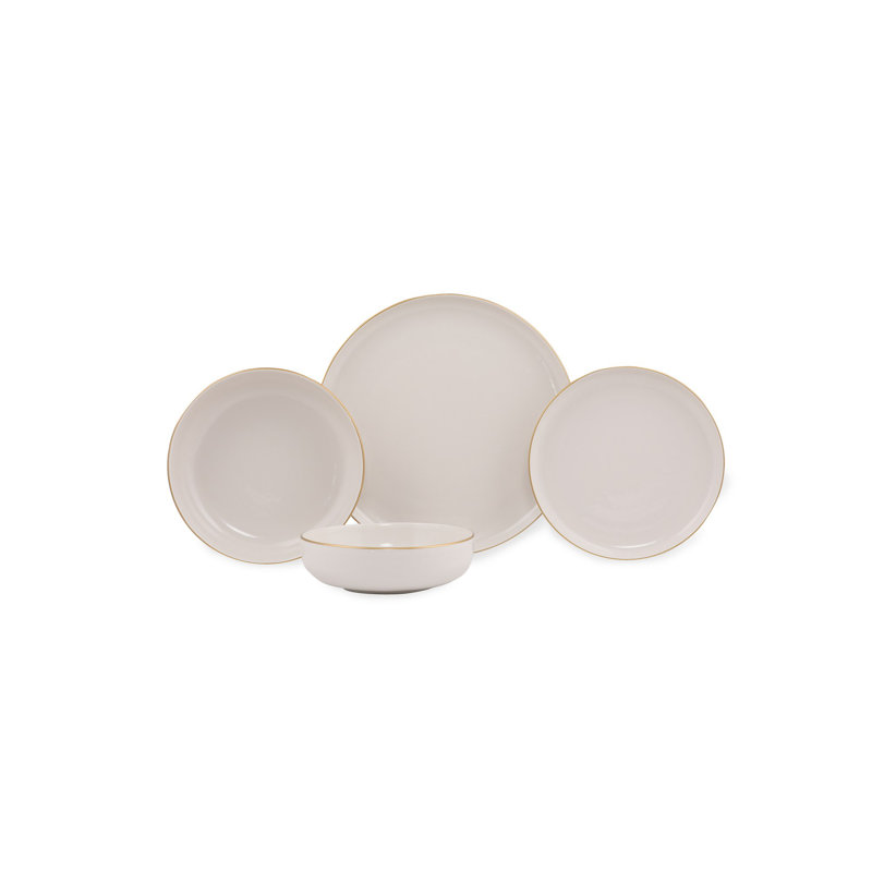 Aydric Piece Porcelain Dinnerware Set - Service for 4