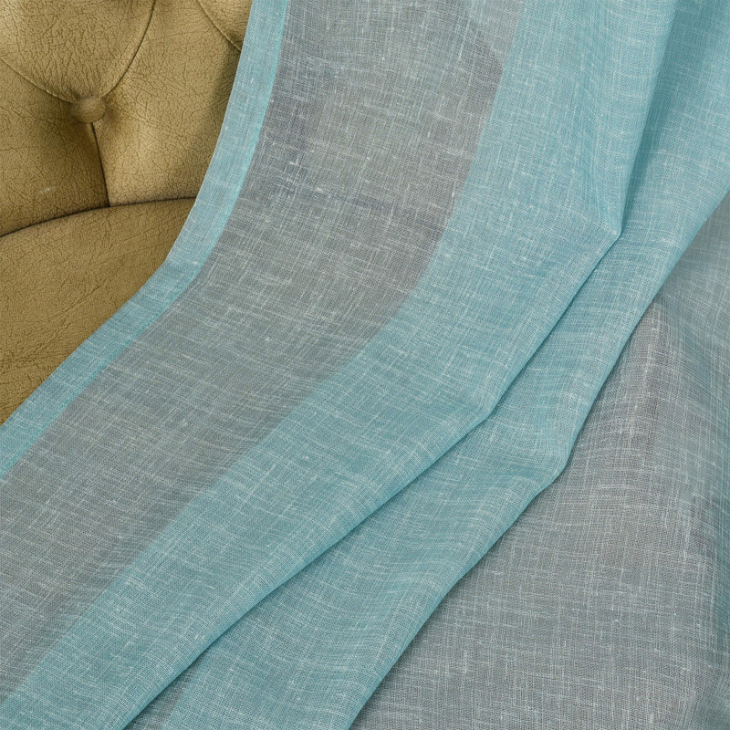 Extra Long Sheer Curtain Panels, 52" W x 144" L, Blue
