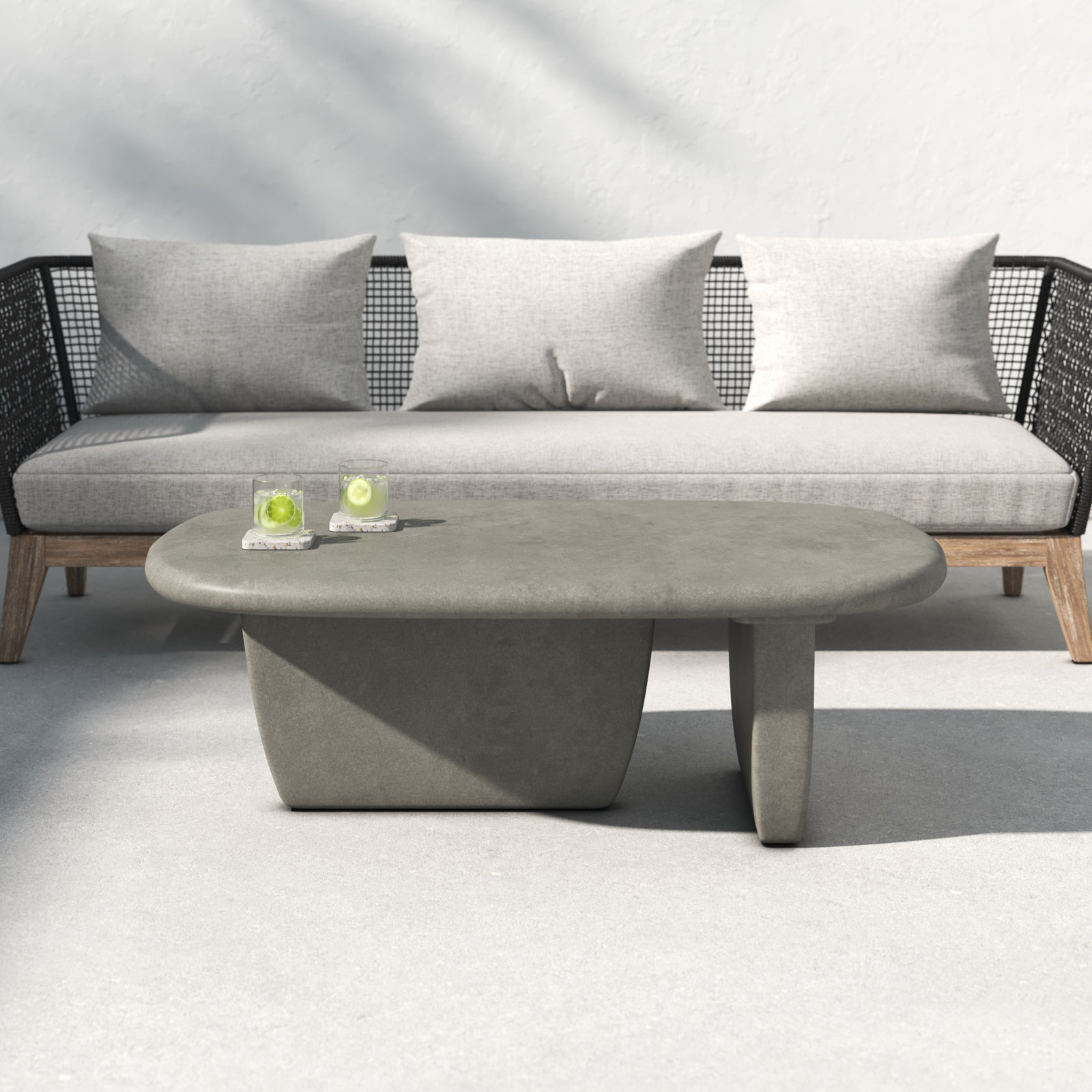 Barkett 46'' Stone Outdoor Coffee Table