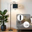 Lampe sur pied à arc avec abat-jour réglable Botanical Spring Decor Abstract Gold Line