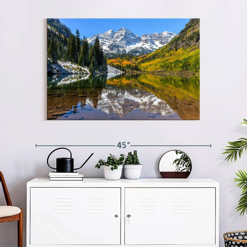 Lake By Maroon Bells, 26" H x 39" W