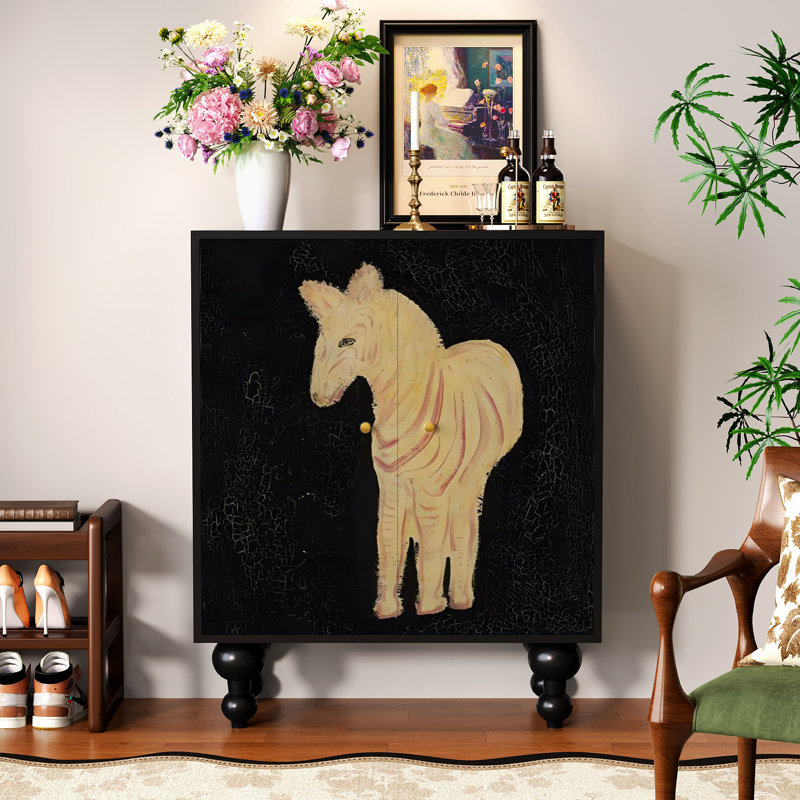 Armoire de vestibule en bois massif Simran
