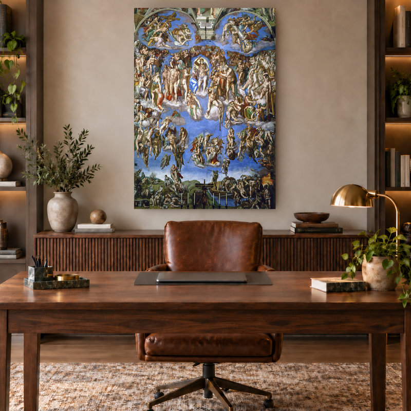 Art mural sur toile Michelangelo, Le Jugement dernier Renaissance, 45" H x 30" W
