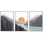 «Sun Mountain Landscape Range Abstract Lake Nature», ensemble de 3 reproductions d'art sur toile encadrées-75851884-75851885-119395202