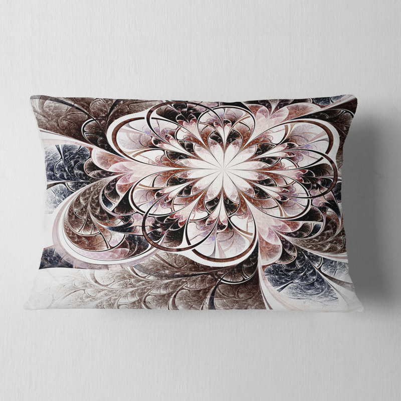 Coussin lombaire floral fractal scintillant