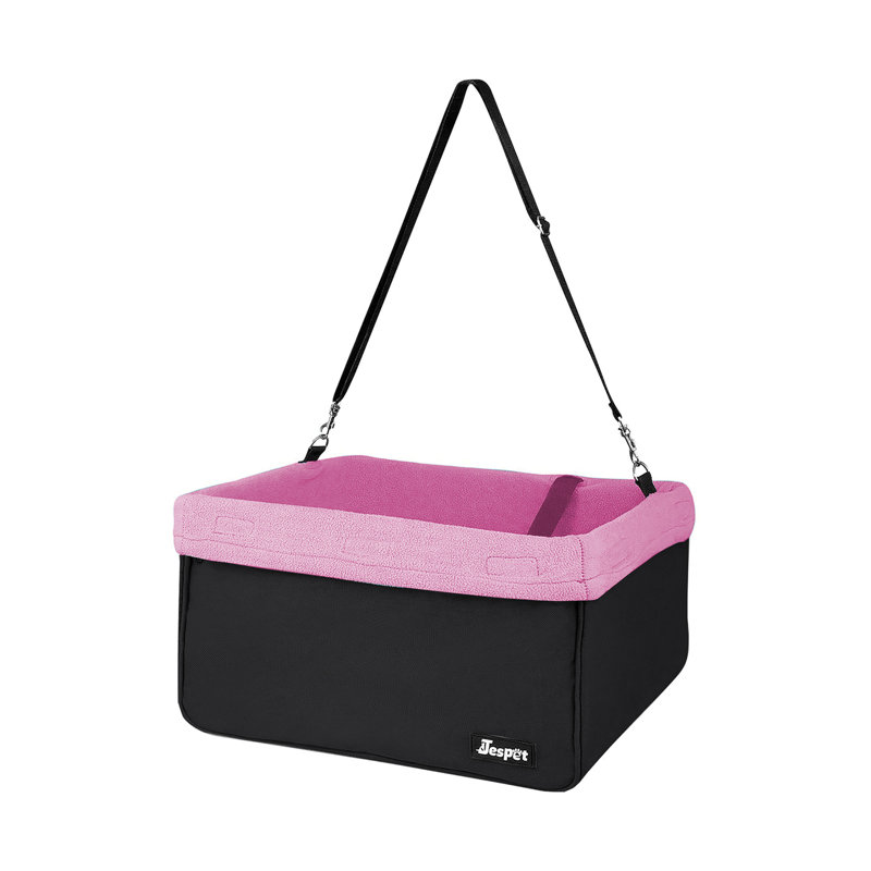 Pink and Black Dog Booster Car Seat for Small Pets