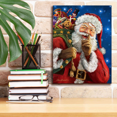 «Santa’s Secret» par Ali Corti, art mural sur toile