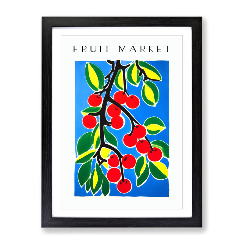 Fruit Market Exhibition Cherry Vol.4 1 Piece Single Picture Frame Wall Art, 46cm H x 34cm W x 2cm D
