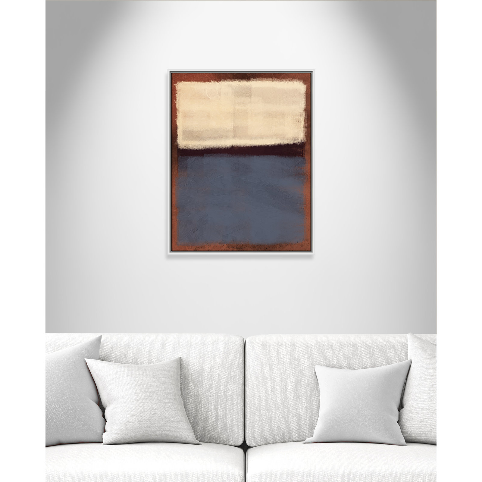 Coronado "Alabaster Burst" Painting, 29.5" H x 23.5" W x 2" D, White Framed