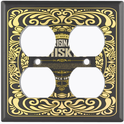 Patterned 2 - Gang Duplex Outlet Standard Wall Plate