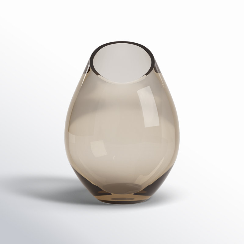 DROP Glass Table Vase, 6.57" H x 4.92" W x 4.92" D, Coffee