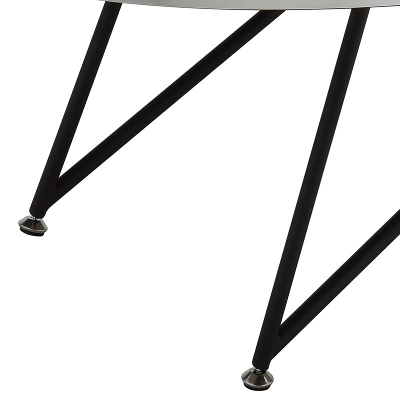 Table basse ovale en chêne gris patiné et noir