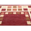 Tapis décoratif en laine de conception unique 6 pi 7 po x 9 pi 6 po noué à la main New Age Gabbeh rouge/beige