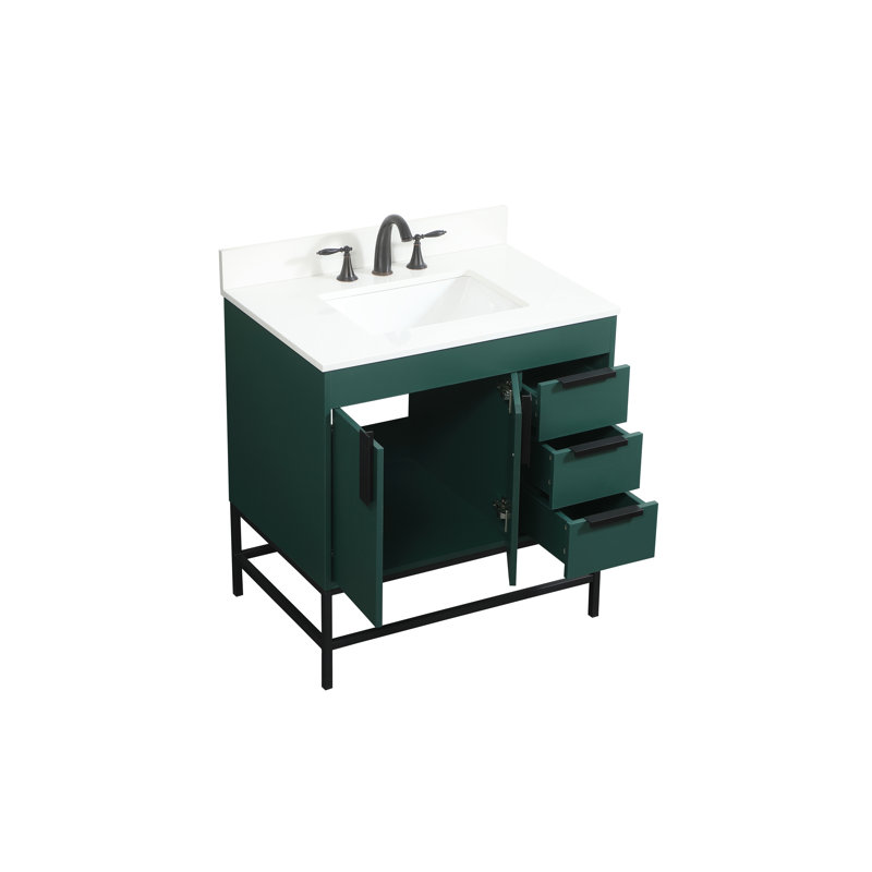 Ensemble de meuble-lavabo simple 32 po Eugene, Vert