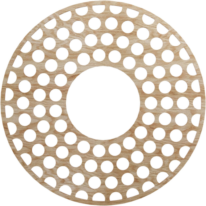 Médaillon de plafond en bois Fink, Chêne rouge, H 40 po x l 40 po x P 0,25 po