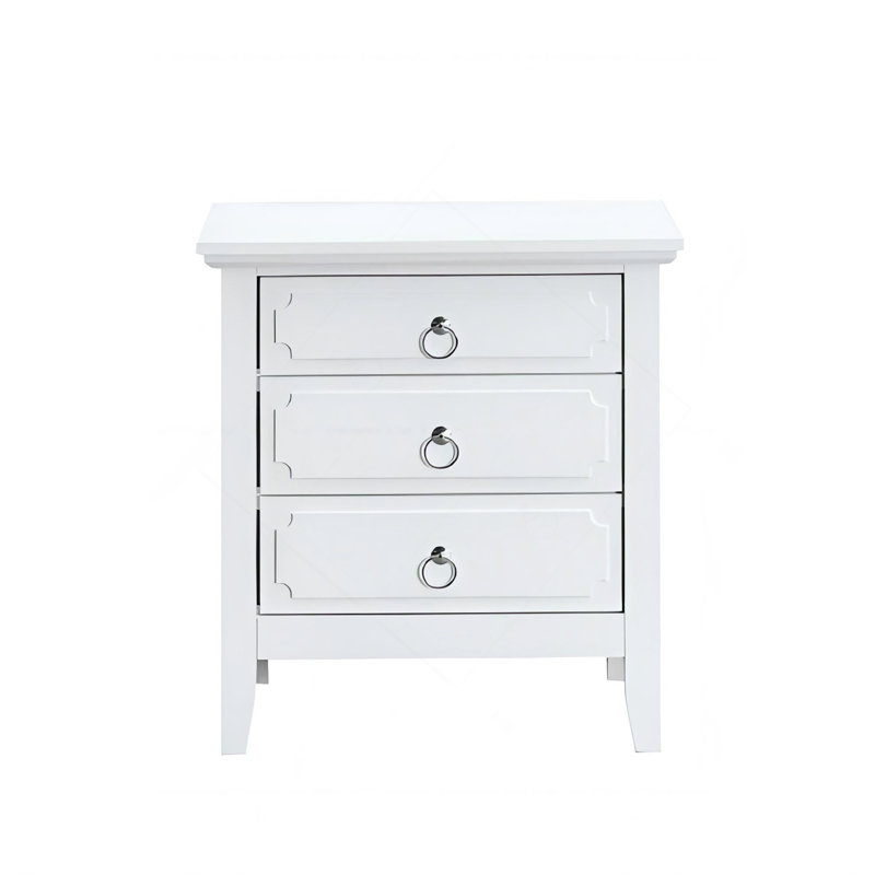 Table de chevet 3 tiroirs blanche