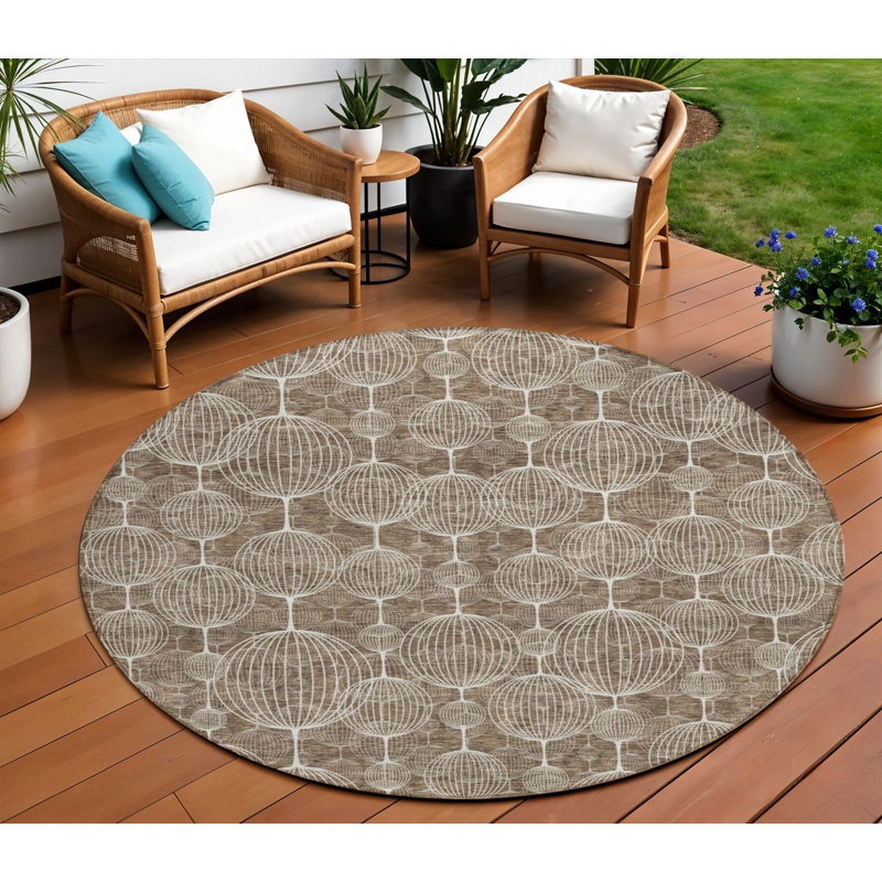 Tapis rond beige 8 po