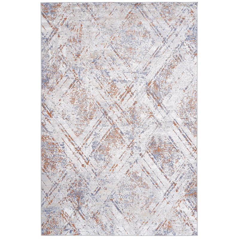 LOOM & LUXE Collection Beige/Geometric Non-Shedding Area Rug, Rectangle 7'9" x 10'